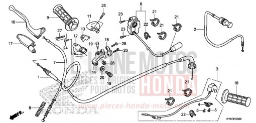 HEBELGRIFF/SCHALTER/KABEL (CRF110FD/E/H/J) CRF110FE de 2014